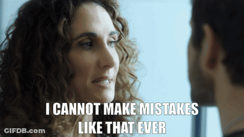 Woman With Curly Hair Saying Cannot Make Mistakes GIF
