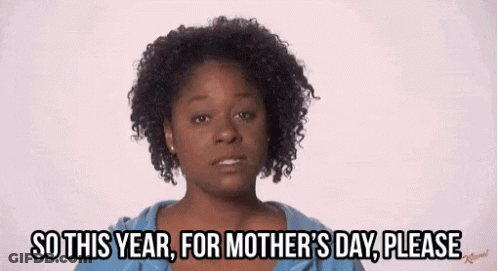Woman With Curly Hair Saying Happy Mother's Day GIF