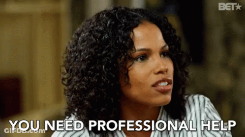 Woman With Curly Hair Saying You Need Professional Help GIF