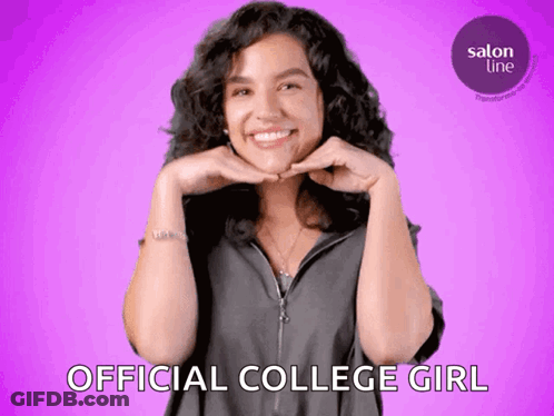 Woman With Curly Hair Says Official College Girl GIF