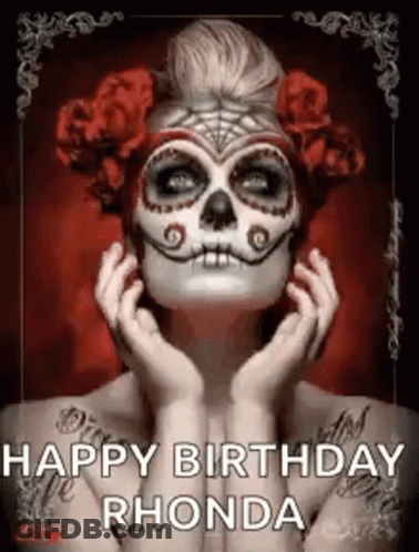 Woman With Day Of The Dead Makeup GIF