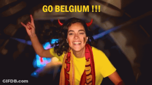 Woman With Devil Horns And Scarf Go Belgium GIF