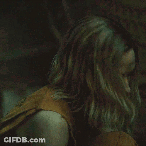 Woman With Dirt On Her Face Looking Up GIF
