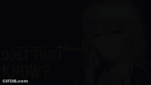 Woman With Dost Thou Know Behind Her GIF