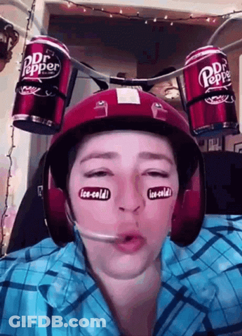 Woman With Dr Pepper Hat Filter GIF