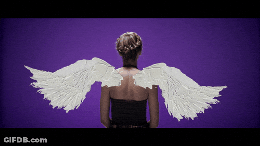 Woman With Drawn Wings GIF