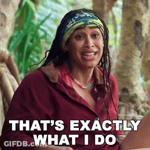 Woman With Dreadlocks And Bandana Says That's Exactly What I Do GIF