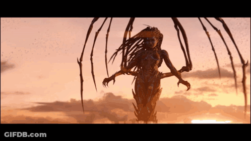 Woman With Dreadlocks And Wings In Sky GIF