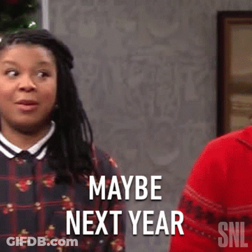 Woman With Dreadlocks Saying Maybe Next Year GIF