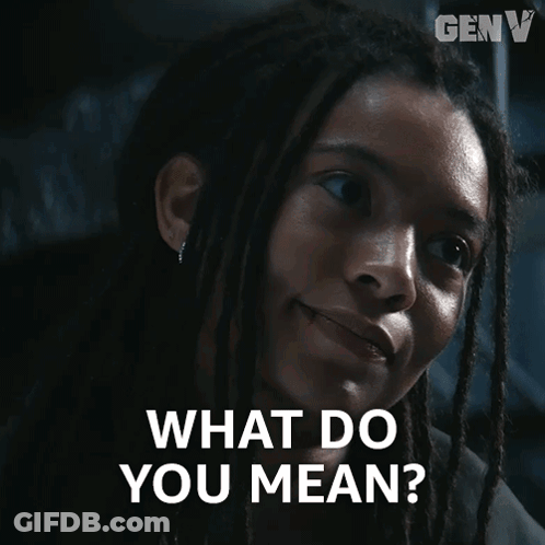 Woman With Dreadlocks Says What Do You Mean In Front Of Genv Logo GIF