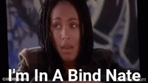 Woman With Dreadlocks Watching TV Saying I'm In A Bind Nate GIF