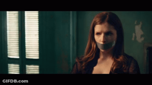 Woman With Duct Tape On Mouth GIF