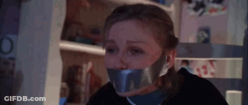Woman With Duct Tape On Mouth GIF