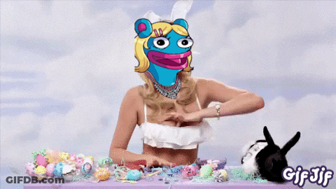 Woman With Easter Eggs Saying GIF Jif GIF