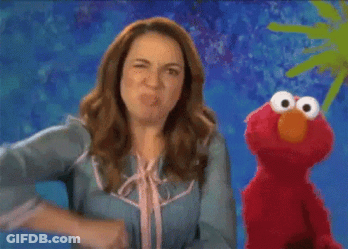 Woman With Elmo Brainstorming GIF