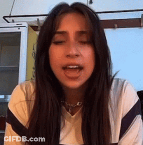 Woman With Eyes Closed And Mouth Open GIF