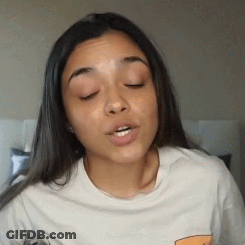 Woman With Eyes Closed And Open Mouth GIF