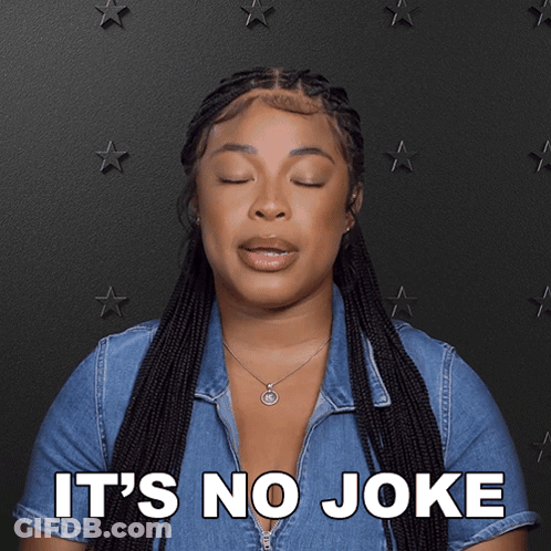 Woman With Eyes Closed It's No Joke GIF