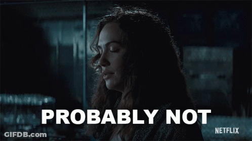 Woman With Eyes Closed Says Probably Not GIF