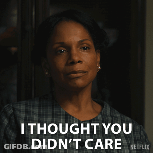 Woman With Eyes Closed Says Thought You Didn't Care GIF