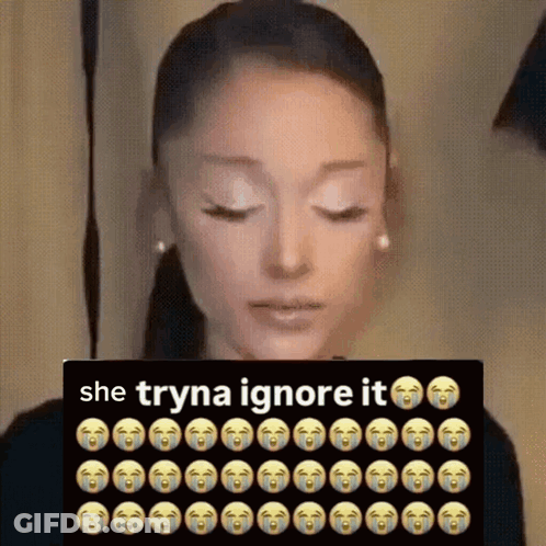 Woman With Eyes Closed Sign Saying She Tryna Ignore It GIF