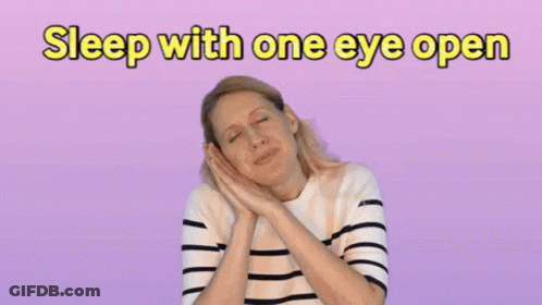 Woman With Eyes Closed Sleep With One Eye Open GIF