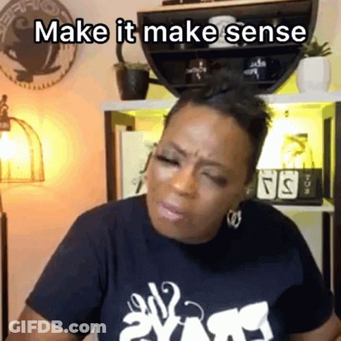 Woman With Eyes Closed Wearing Make It Make Sense T-Shirt GIF