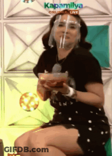 Woman With Face Shield Holding Food Bowl Kapamilya GIF