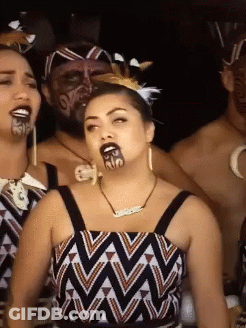 Woman With Face Tattoo And Group Of People GIF