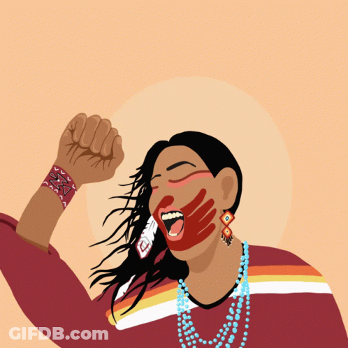 Woman With Fist In Air Saying Action Now GIF