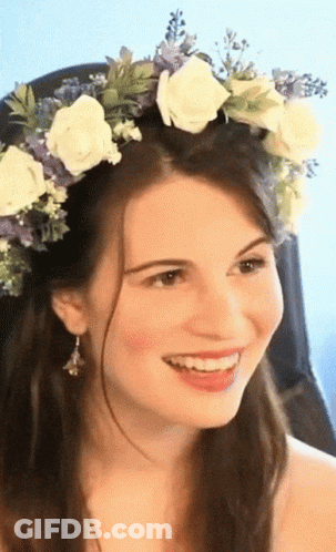 Woman With Flower Crown Smiling GIF