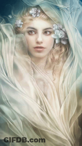 Woman With Flowers In Her Hair GIF