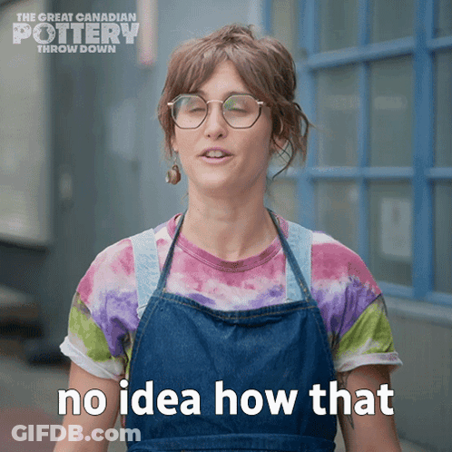 Woman With Glasses And Apron No Idea How That GIF