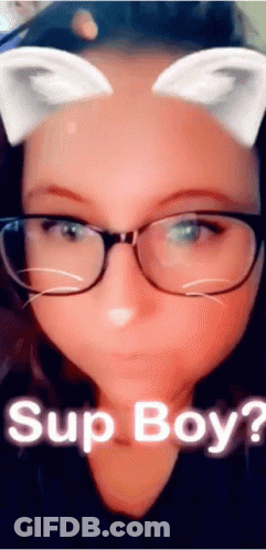 Woman With Glasses And Cat Ears Saying Sup Boy GIF