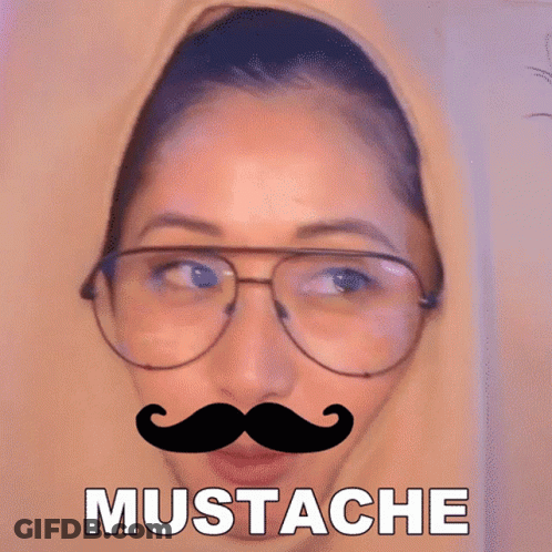 Woman With Glasses And Fake Mustache GIF