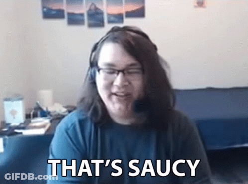 Woman With Glasses And Headset Says That's Saucy GIF