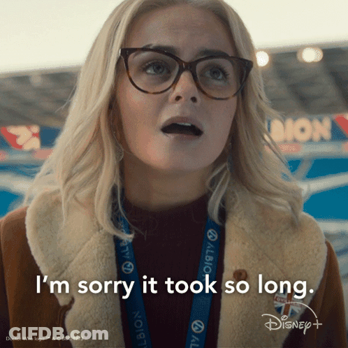 Woman With Glasses And I'm Sorry It Took So Long Lanyard GIF