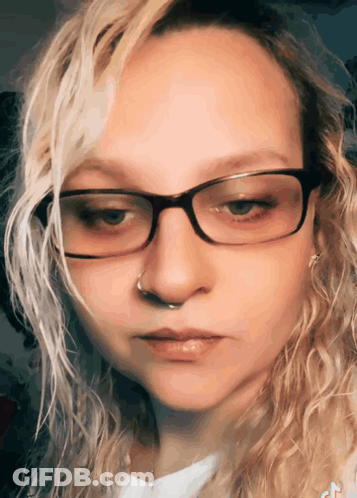 Woman With Glasses And Nose Ring GIF