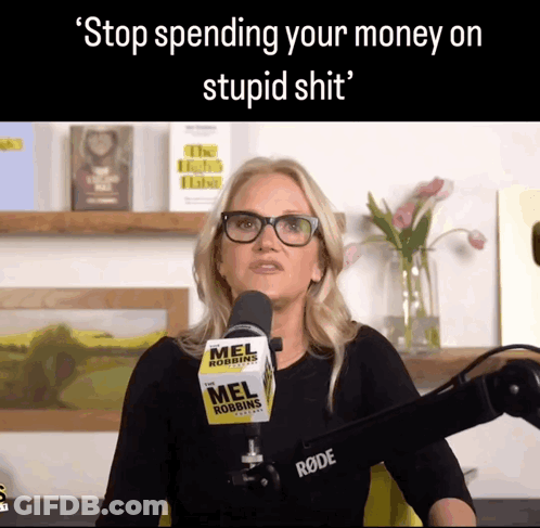 Woman With Glasses At Mel Robbins Mic GIF