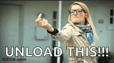 Woman With Glasses Giving Middle Finger Unload This!!! GIF