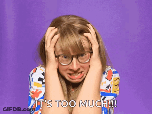 Woman With Glasses Holding Head GIF