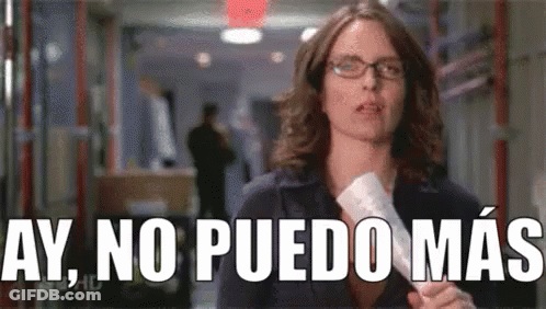 Woman With Glasses Holding Paper Saying Ay No Puedo Mas GIF