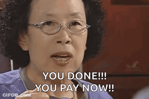 Woman With Glasses Holding Spoon Saying You Done You Pay Now GIF