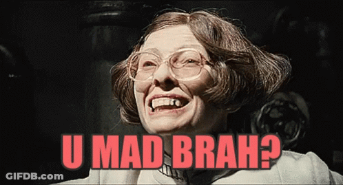 Woman With Glasses Laughing U Mad Brah GIF