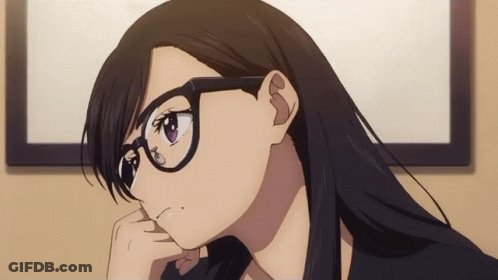 Woman With Glasses Looking Aside GIF