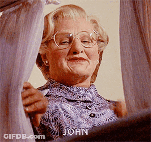Woman With Glasses Looking Out Window Saying John GIF