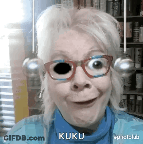 Woman With Glasses Making Funny Face Kuku GIF