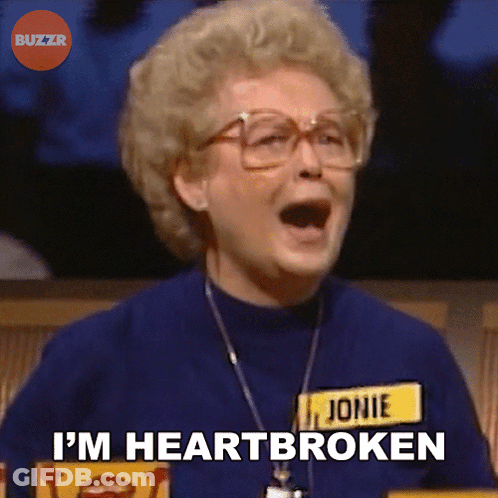 Woman With Glasses Name Tag Jonie Says I'm Heartbroken GIF