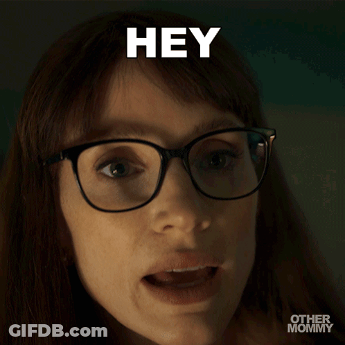 Woman With Glasses Saying Hey GIF