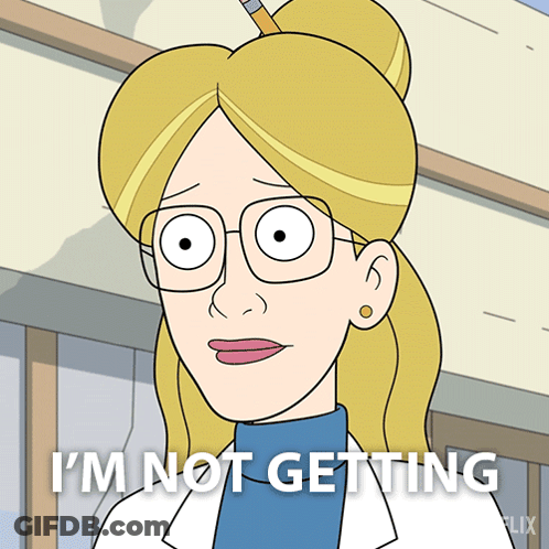 Woman With Glasses Saying I'm Not Getting GIF